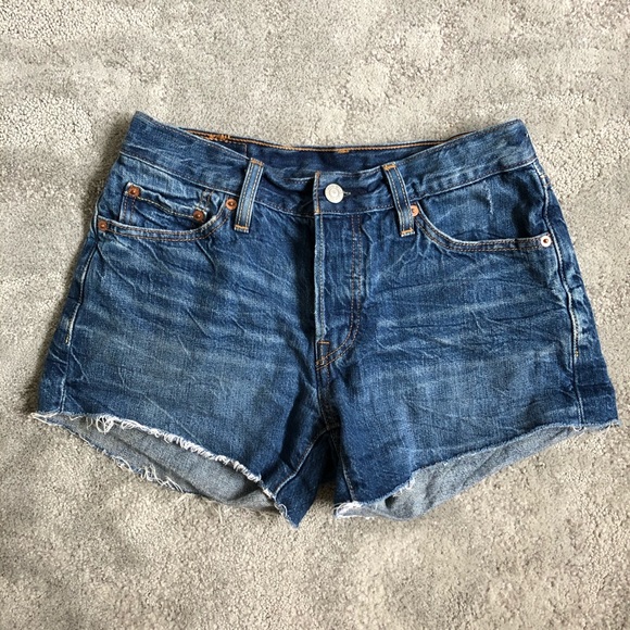 Levi's Pants - Levi’s 501 Button Fly Cotton Cut Off Denim Shorts
